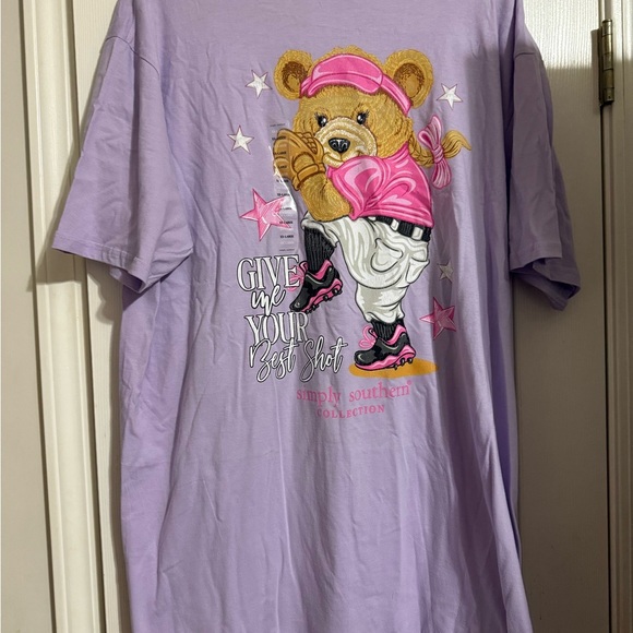 NWT Simply Southern Baseball Girl Tee Shirt - Picture 2 of 7